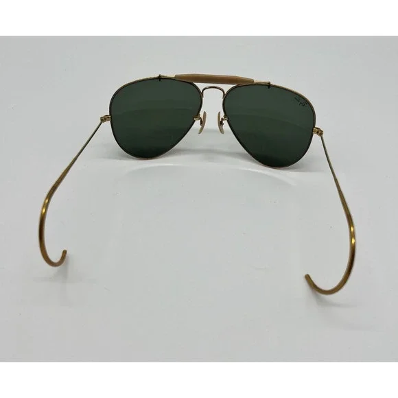 1980s 58/14mm VINTAGE B&L RAY BAN‎ ARISTA GEP G15 OUTDOORSMAN AVIATOR SUNGLASSES